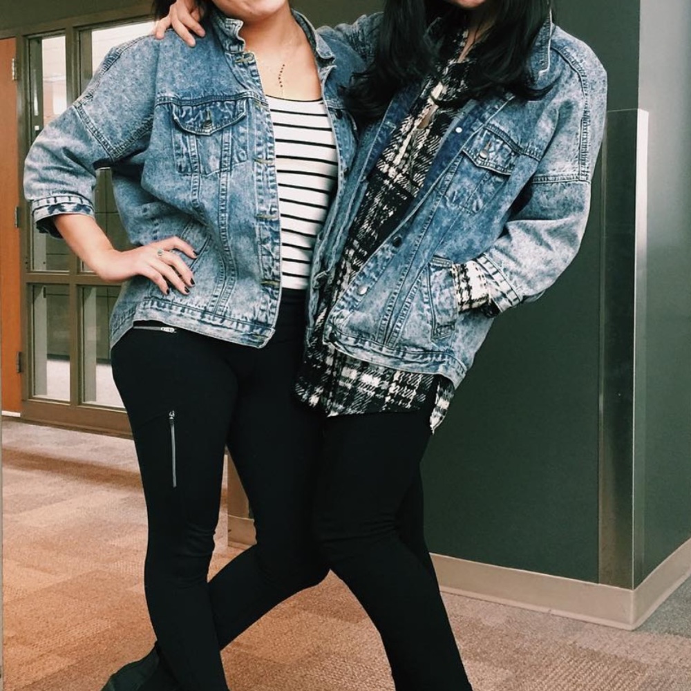 Denim jacket (faded, oversized)